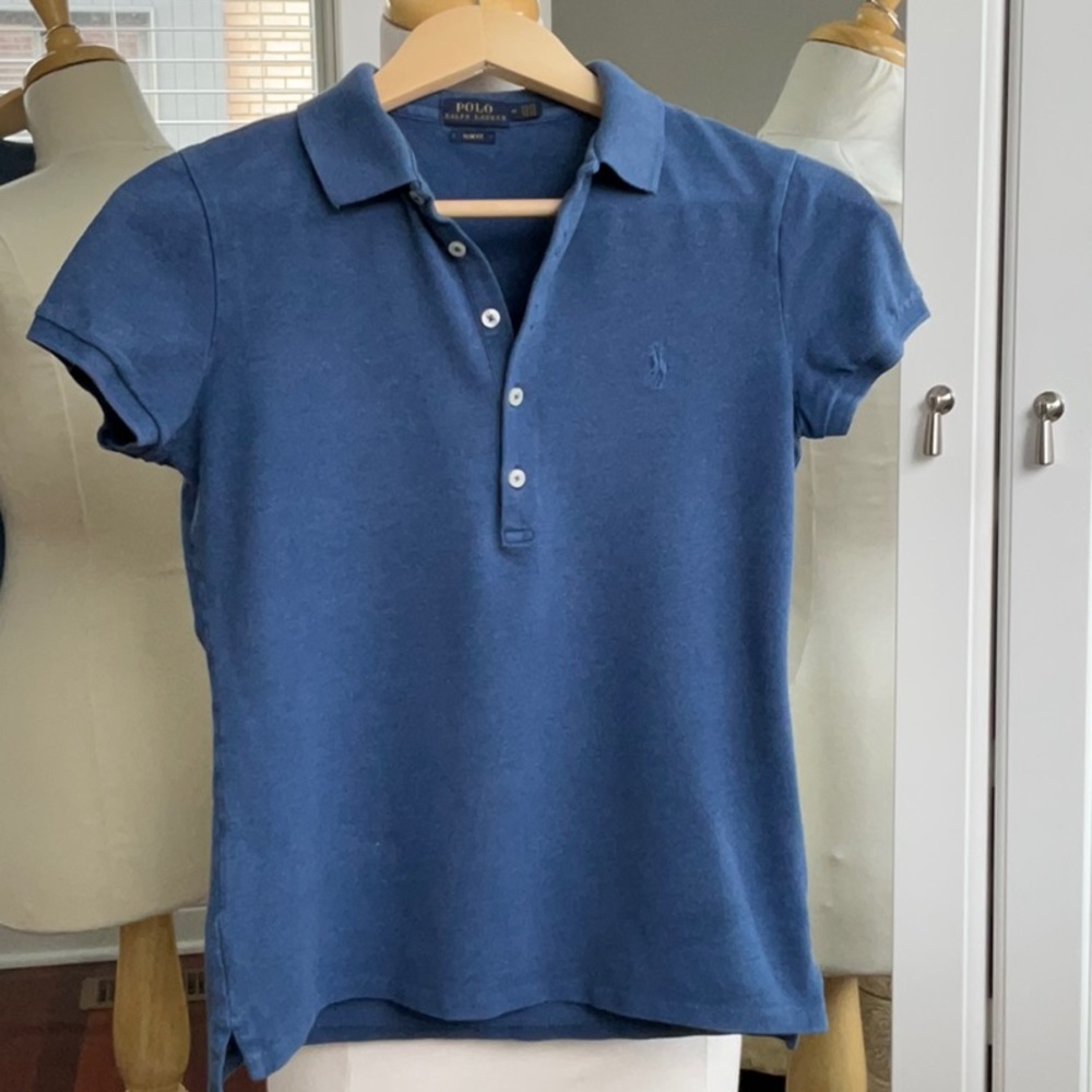 Women’s Polo Ralph Lauren Blue Slim Fit Short sleeve Shirt / Medium